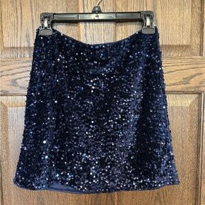 Fate Midnight Blue Sequin Mini Skirt